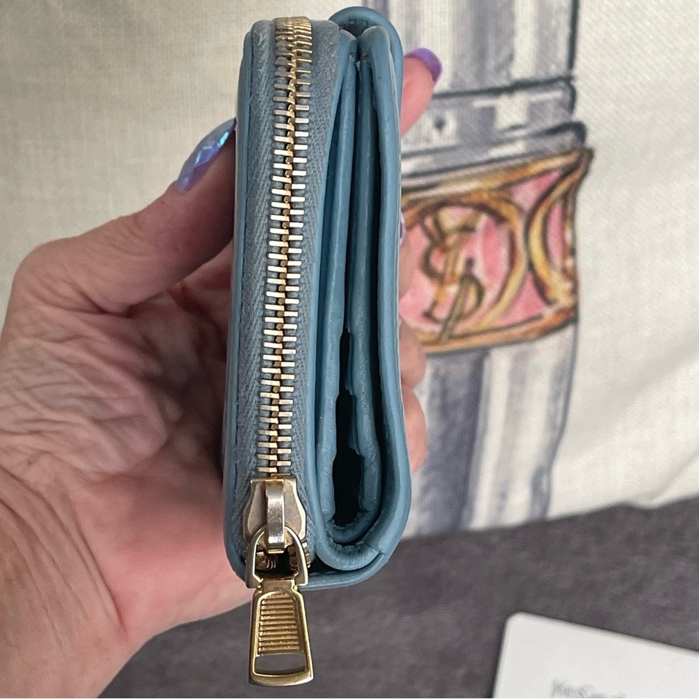 YSL COMPACT BLUE WALLET - Picture 5 of 13